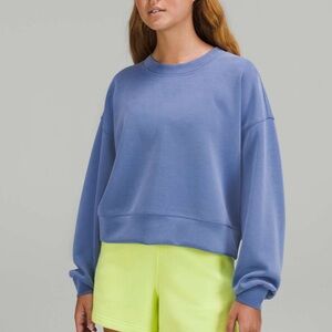 Lululemon Perfectly Oversized Cropped Softstreme Crew Water Drop Blue